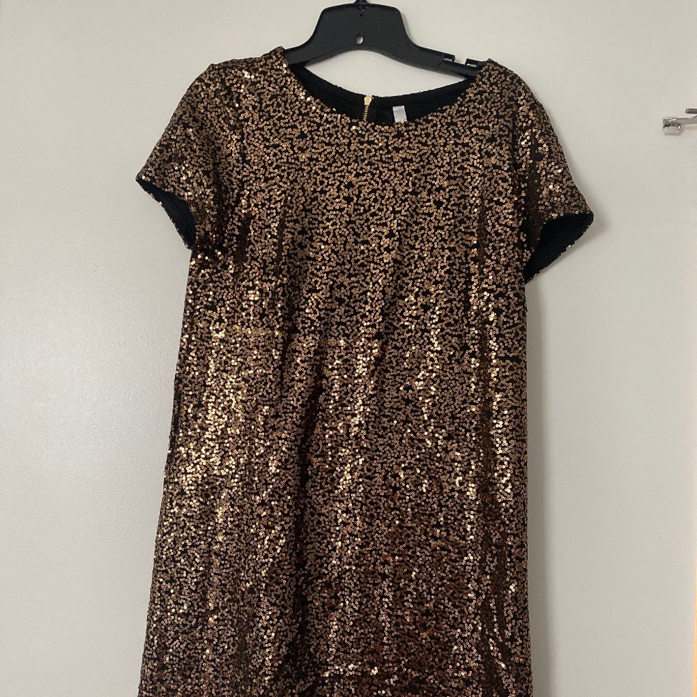 Gold sequin dress